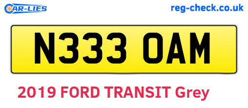 N333OAM are the vehicle registration plates.
