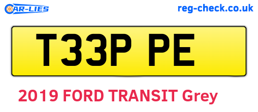 T33PPE are the vehicle registration plates.