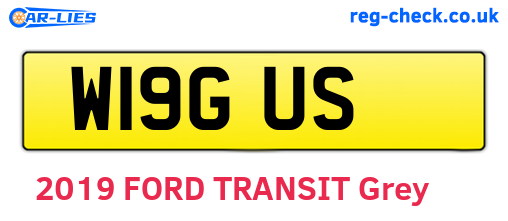 W19GUS are the vehicle registration plates.