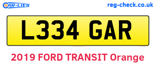 L334GAR are the vehicle registration plates.