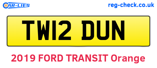 TW12DUN are the vehicle registration plates.