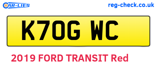K70GWC are the vehicle registration plates.
