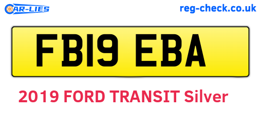 FB19EBA are the vehicle registration plates.