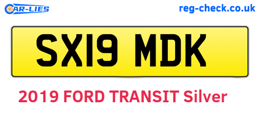 SX19MDK are the vehicle registration plates.