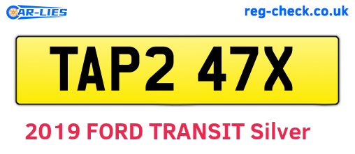 TAP247X are the vehicle registration plates.