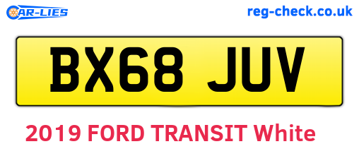 BX68JUV are the vehicle registration plates.
