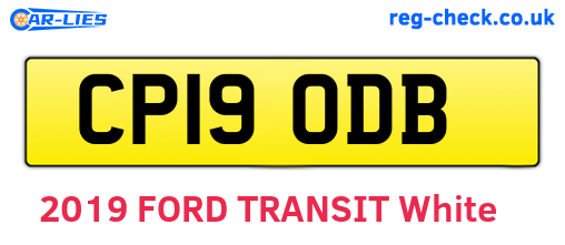 CP19ODB are the vehicle registration plates.