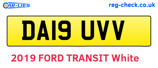 DA19UVV are the vehicle registration plates.