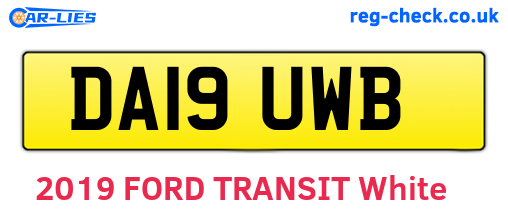 DA19UWB are the vehicle registration plates.