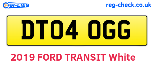 DT04OGG are the vehicle registration plates.