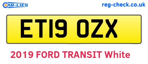 ET19OZX are the vehicle registration plates.