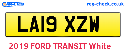LA19XZW are the vehicle registration plates.