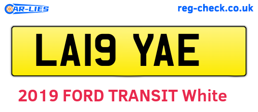 LA19YAE are the vehicle registration plates.