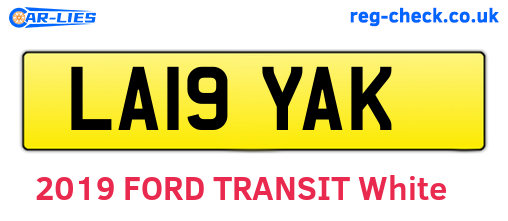 LA19YAK are the vehicle registration plates.
