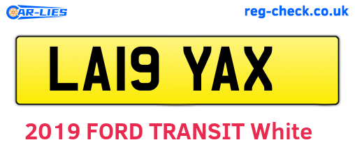 LA19YAX are the vehicle registration plates.