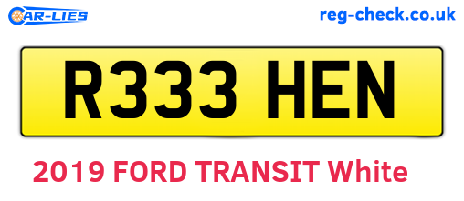 R333HEN are the vehicle registration plates.