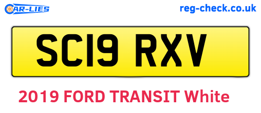 SC19RXV are the vehicle registration plates.