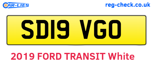 SD19VGO are the vehicle registration plates.