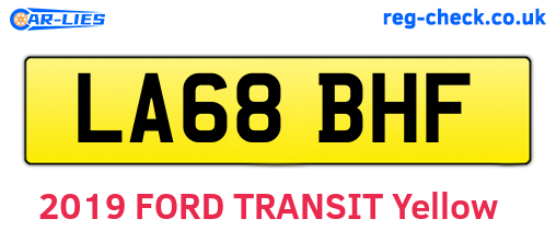 LA68BHF are the vehicle registration plates.