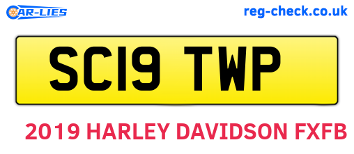 SC19TWP are the vehicle registration plates.
