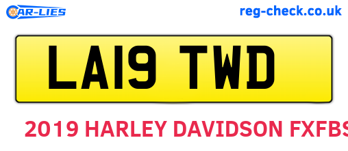 LA19TWD are the vehicle registration plates.
