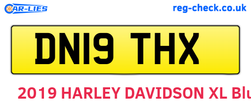 DN19THX are the vehicle registration plates.