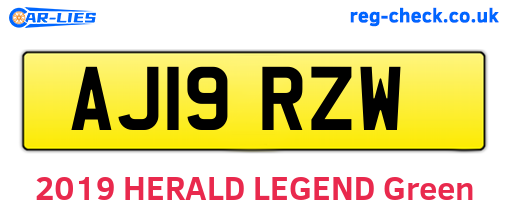 AJ19RZW are the vehicle registration plates.