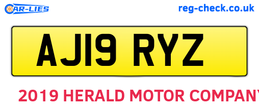 AJ19RYZ are the vehicle registration plates.