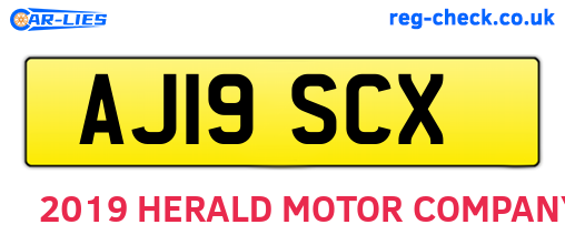 AJ19SCX are the vehicle registration plates.