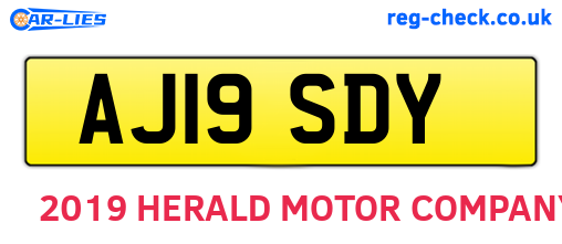 AJ19SDY are the vehicle registration plates.