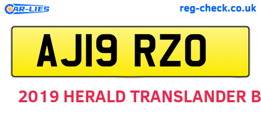AJ19RZO are the vehicle registration plates.