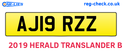 AJ19RZZ are the vehicle registration plates.