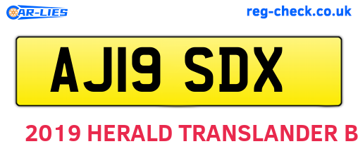 AJ19SDX are the vehicle registration plates.