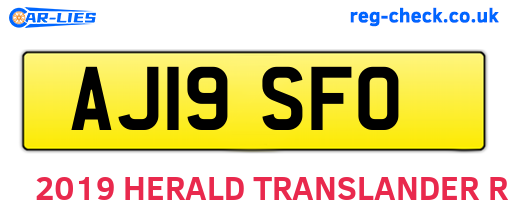AJ19SFO are the vehicle registration plates.