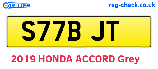S77BJT are the vehicle registration plates.