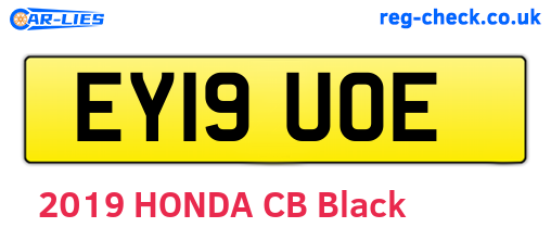 EY19UOE are the vehicle registration plates.
