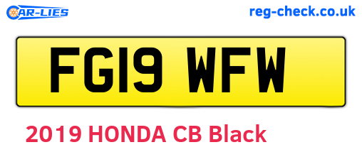 FG19WFW are the vehicle registration plates.