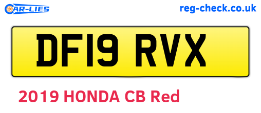 DF19RVX are the vehicle registration plates.