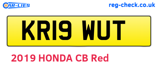 KR19WUT are the vehicle registration plates.