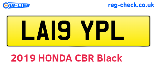 LA19YPL are the vehicle registration plates.