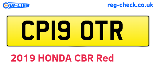 CP19OTR are the vehicle registration plates.