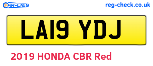 LA19YDJ are the vehicle registration plates.