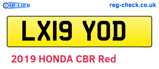 LX19YOD are the vehicle registration plates.