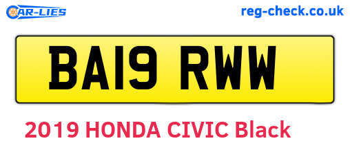 BA19RWW are the vehicle registration plates.