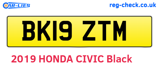 BK19ZTM are the vehicle registration plates.