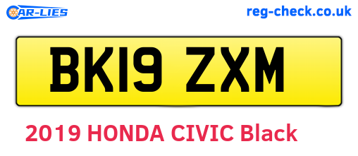 BK19ZXM are the vehicle registration plates.