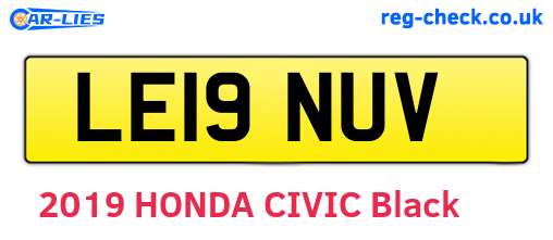 LE19NUV are the vehicle registration plates.