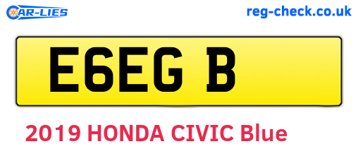E6EGB are the vehicle registration plates.