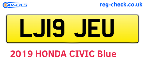 LJ19JEU are the vehicle registration plates.