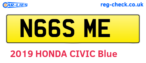 N66SME are the vehicle registration plates.